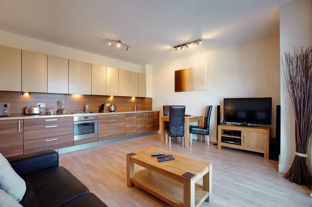 One Bedroom Apartment - Kitchen and Living Area 